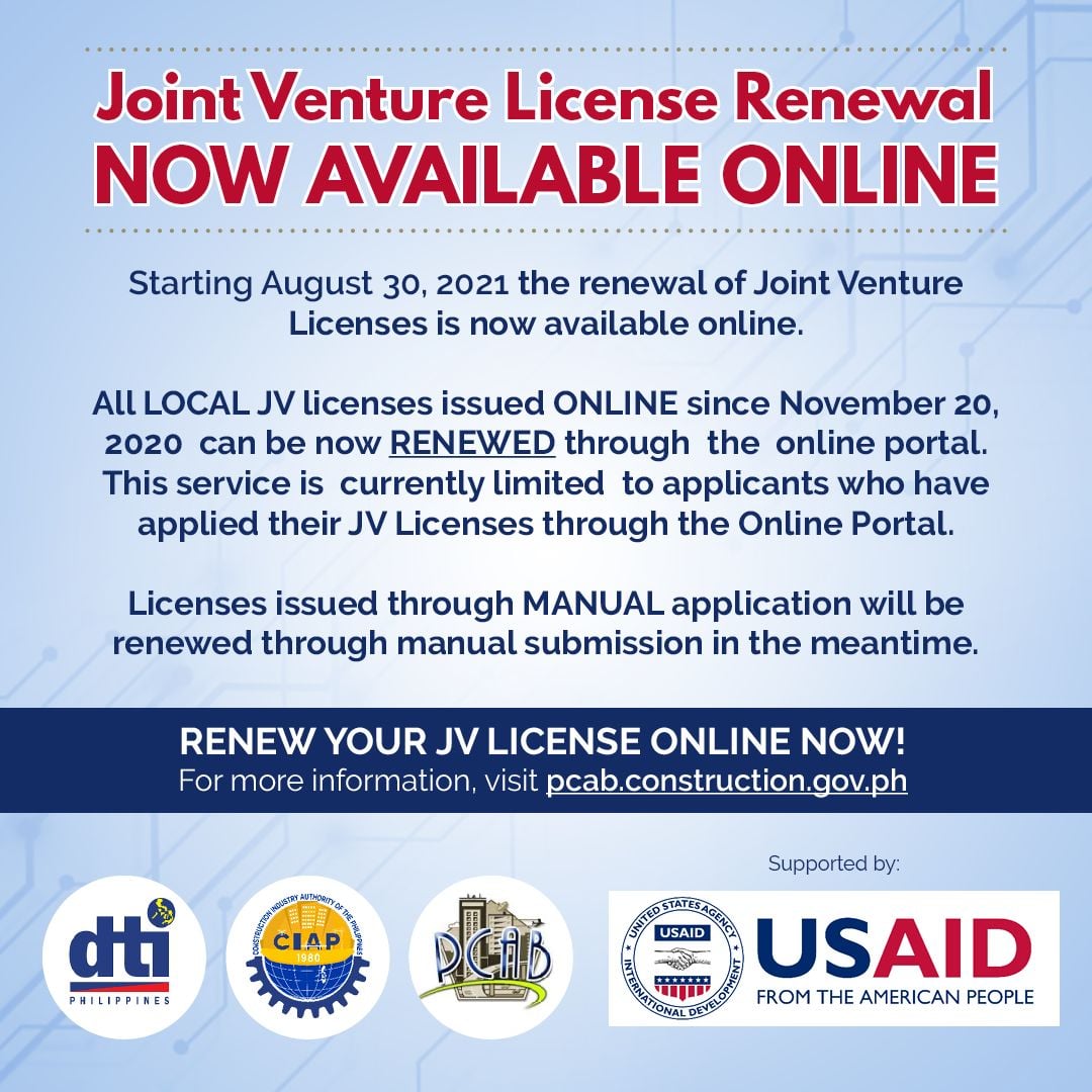 Joint Venture License (Local) Renewal NOW AVAILABLE ONLINE!