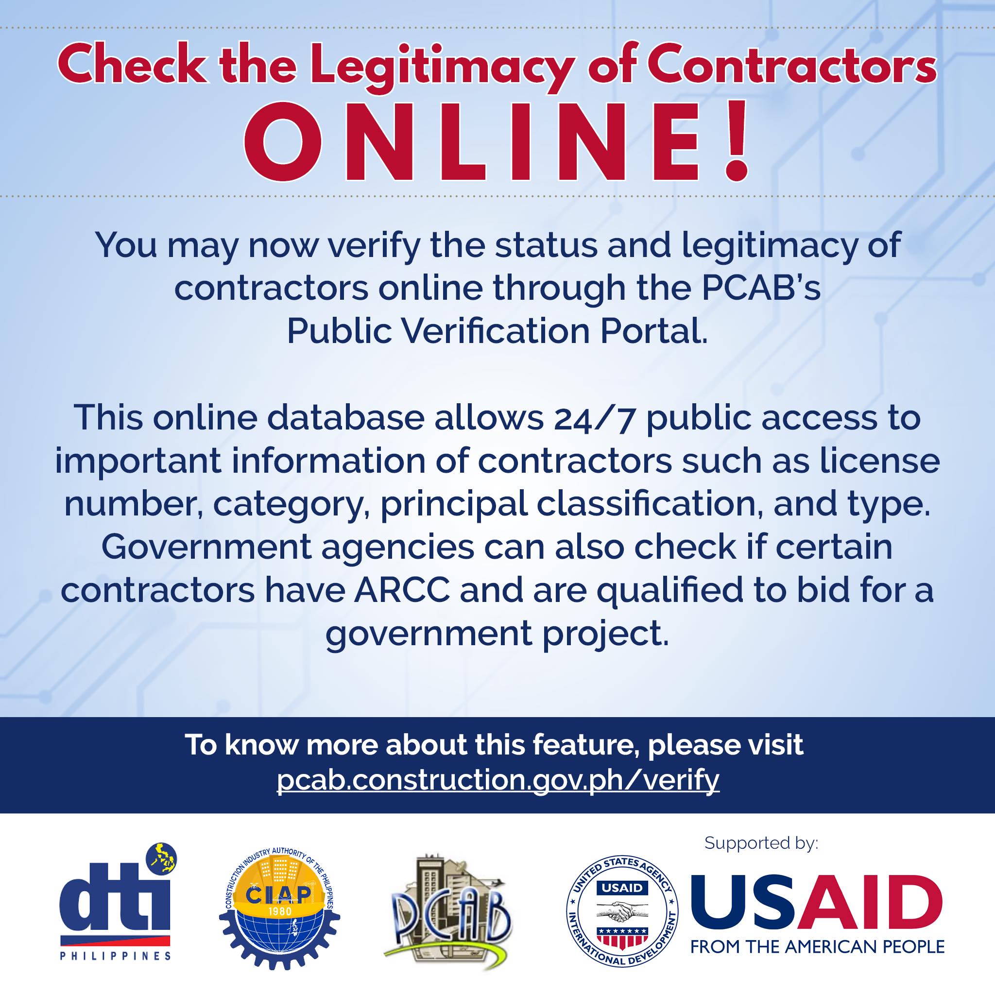 Check the Legitimacy of Contractors ONLINE!