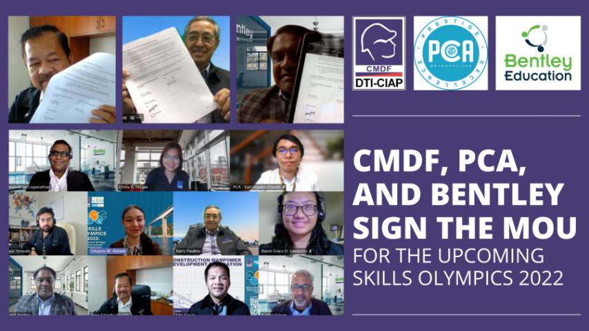 CMDF, PCA, and Bentley sign the MOU for the Upcoming Skills Olympics 2022