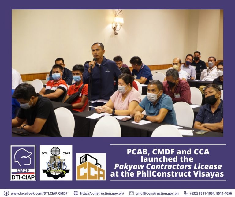 PCAB, CMDF and CCA launched the “Pakyaw Contractors License