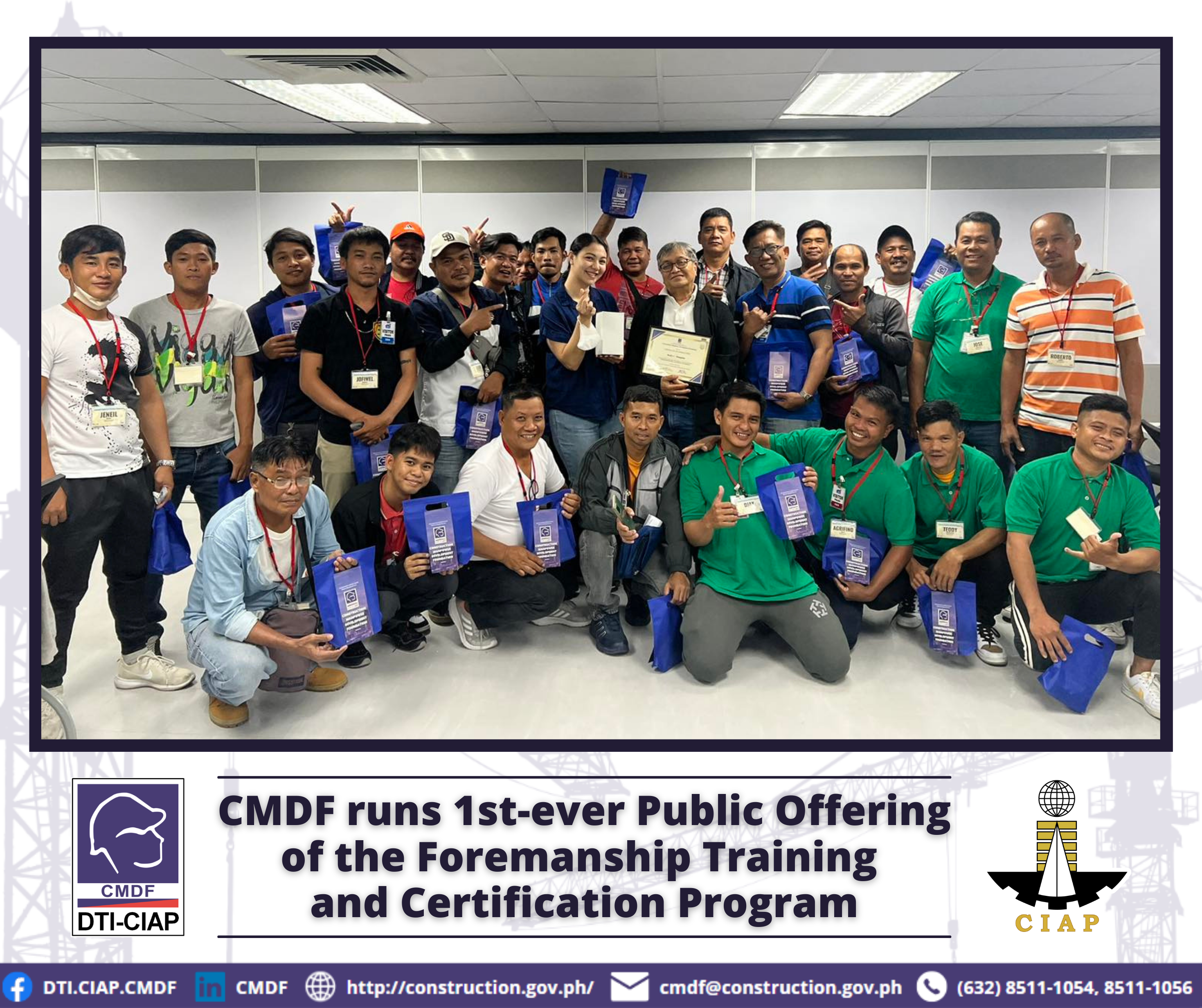 CMDF runs 1st Public Offering of the Foremanship Training and Certification Program